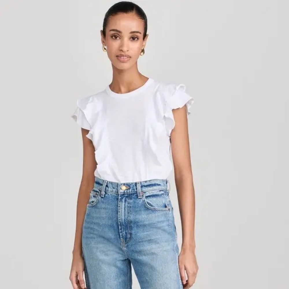 Veronica Beard Jean Women's Bea Short Sleeve Ruffle Tee